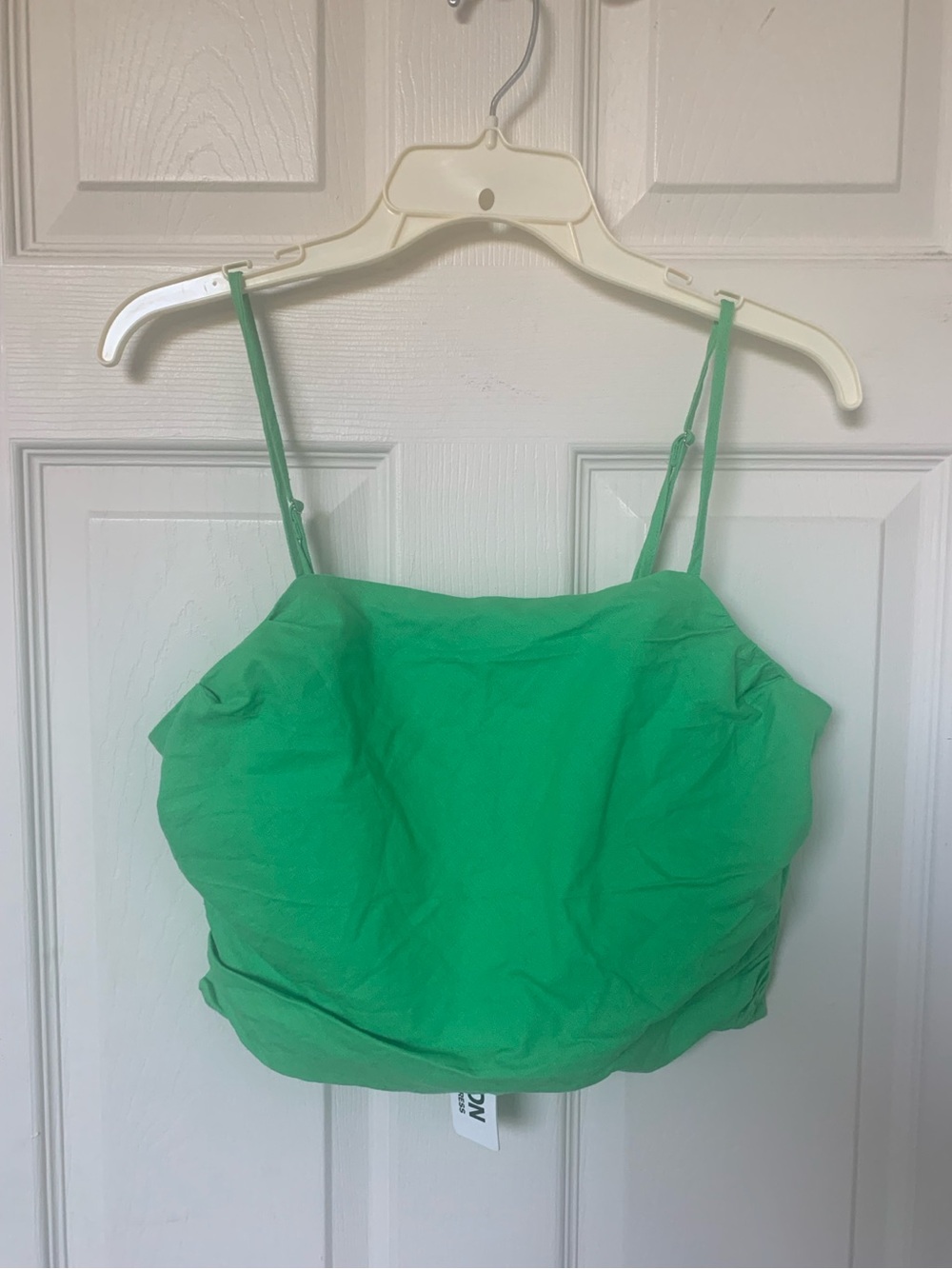 NWT Express Edition Lime Green Linen Blend Ruched Crop Top Cami Size S